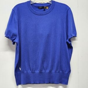 POLO Ralph Lauren Women’s Blue Crewneck Short Sleeve Knit Top Size XL US OPEN